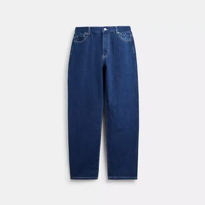 Coach Straight Fit Denim Jeans In Blue