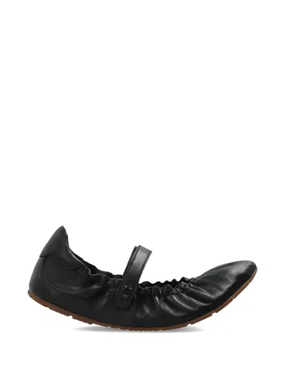 Coach Strap Ballet Flats In Black