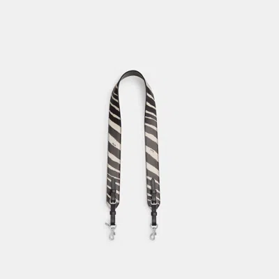 Coach Strap With Zebra Print In Black