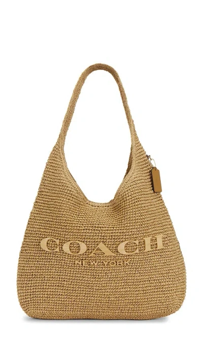 Coach Straw Brooklyn 39 Shoulder Bag In Brown