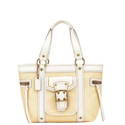 Pre-owned Coach Straw Leather Tote Bag () In Multi