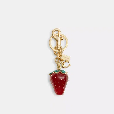 Coach Strawberry Handbag Charm In Red