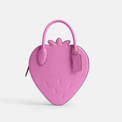 Coach Strawberry Bag In Regenerative Leather In Pink