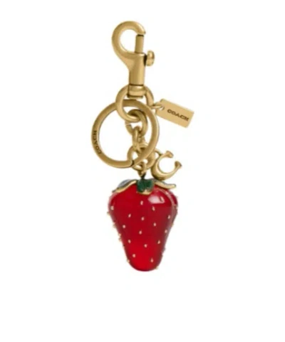 Coach Strawberry Handbag Charm In Red