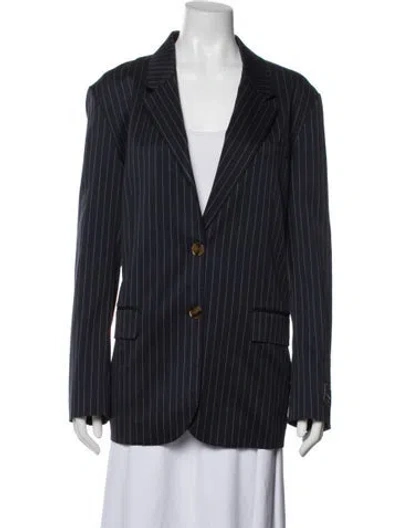 Pre-owned Coach Striped Blazer W/ Tags In Blue