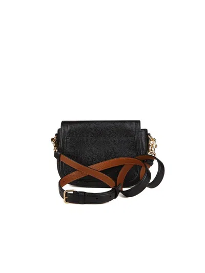 Coach Structured Leather Crossbody Bag In Black