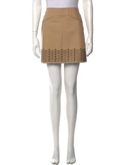 Pre-owned Coach Studded Accents Mini Skirt In Brown