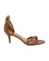 Coach Studded Kitten Heel Sandals In Brown Leather In Brown