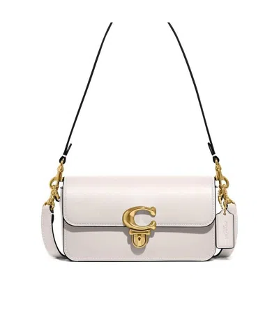 Coach Studio Leather Shoulder Bag In White