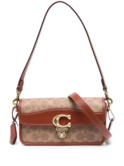 Coach Tabby Monogram Pattern Shoulder Bag In Brown