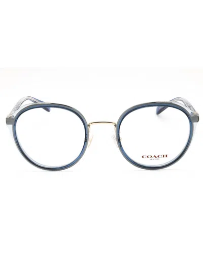 Coach Stylish Metal Round Women's Eyeglasses In Blue