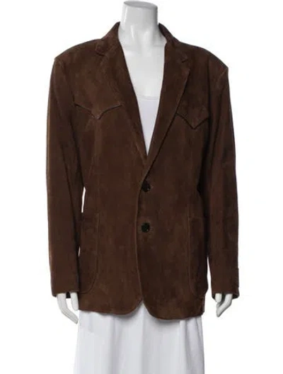 Pre-owned Coach Suede Blazer In Brown