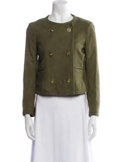 Pre-owned Coach Suede Blazer In Green