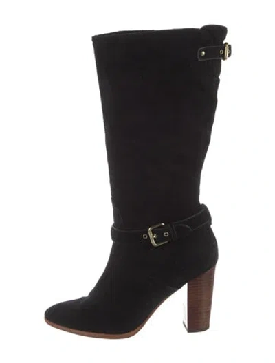 Pre-owned Coach Suede Boots In Black