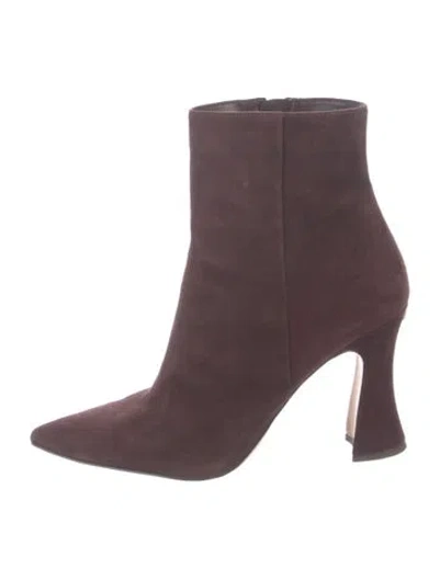 Pre-owned Coach Suede Boots In Burgundy