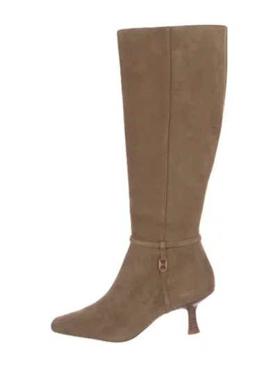 Pre-owned Coach Suede Boots In Neutral
