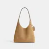 Coach Suede Brooklyn 28 Shoulder Bag In Beige/brown
