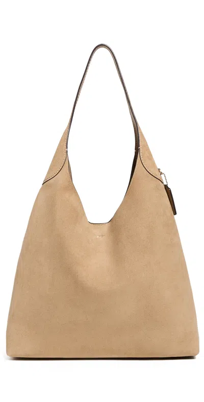 Coach Suede Brooklyn Shoulder Bag 39 B4/sand In Brown