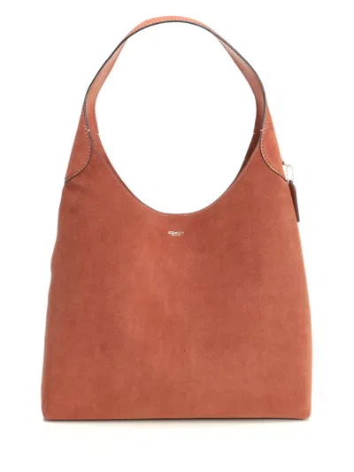 Coach Suede Brooklyn Shoulder Bag 39 Shoulder Bags Brown In Orange