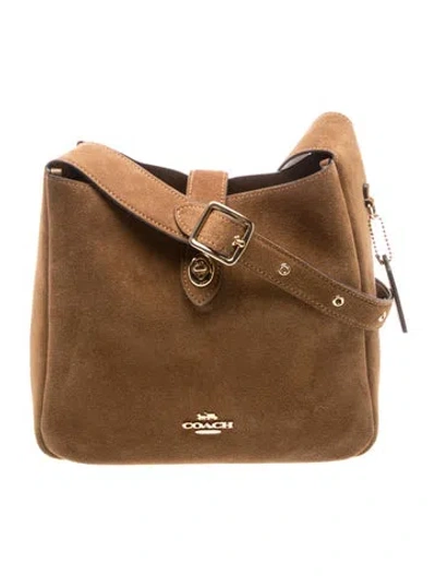 Pre-owned Coach Suede Bucket Bag In Brown