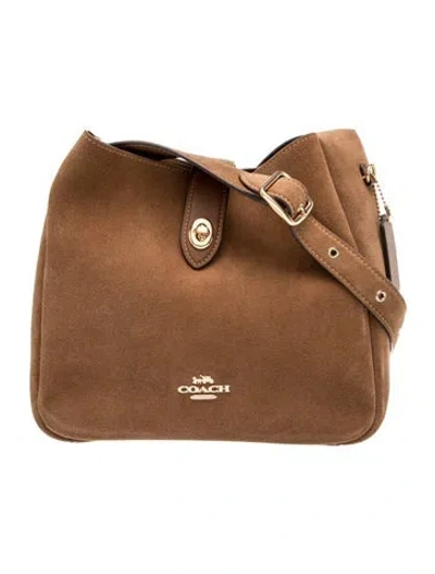 Pre-owned Coach Suede Bucket Bag In Brown
