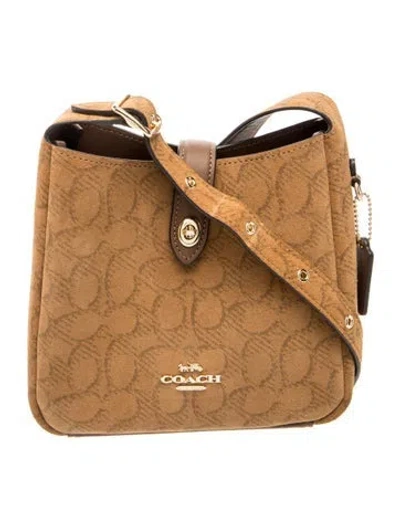 Pre-owned Coach Suede Crossbody Bag In Brown