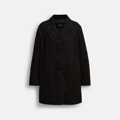 Coach Suede Jacket In Black