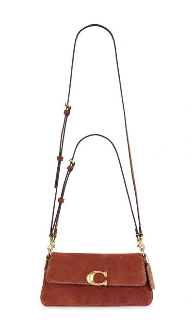 Coach Suede Jet Shoulder Bag In Brown