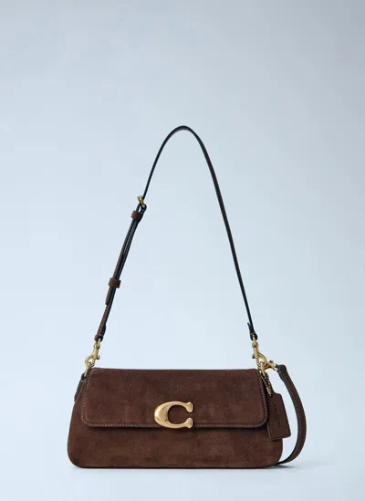 Coach Suede Jet  Shoulder Bag In Brown