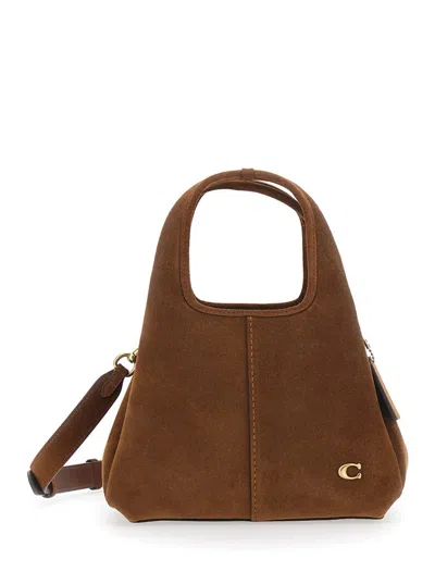 Coach Suede Lana Shoulder Bag 23 In Brown