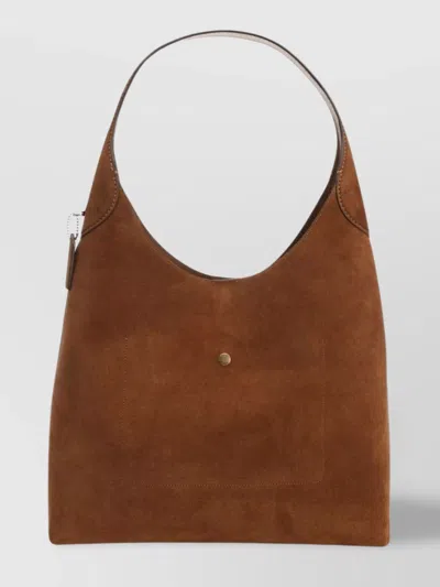 Coach Suede Leather Hobo Bag With Single Handle In Brown