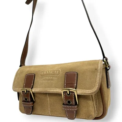 Pre-owned Coach Suede Leather Pochette Shoulder Bag () In Multi