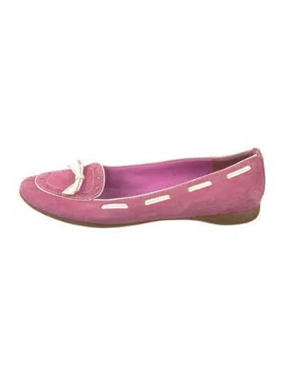 Pre-owned Coach Suede Loafers In Pink
