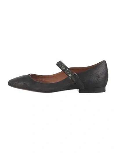 Pre-owned Coach Suede Mary Jane Flats In Black