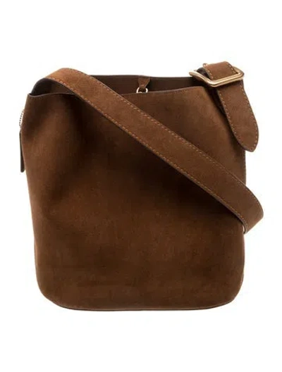 Pre-owned Coach Suede Messenger Bag In Brown