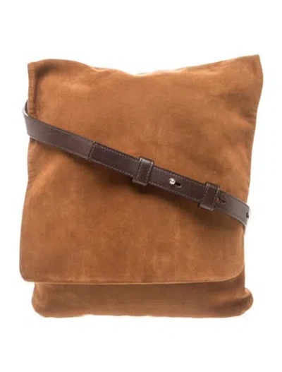 Pre-owned Coach Suede Messenger Bag In Brown