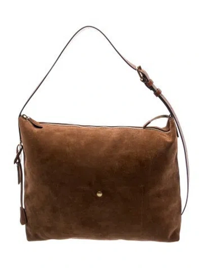 Pre-owned Coach Suede Mott Messenger Bag In Brown