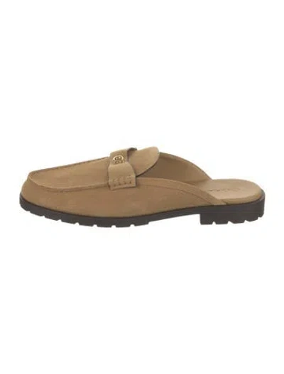 Pre-owned Coach Suede Mules W/ Tags In Neutral