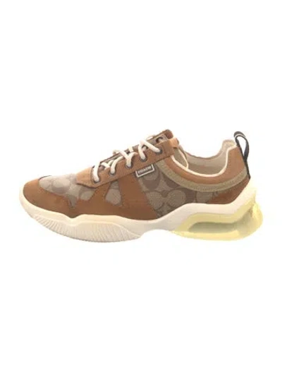 Pre-owned Coach Suede Printed Sneakers