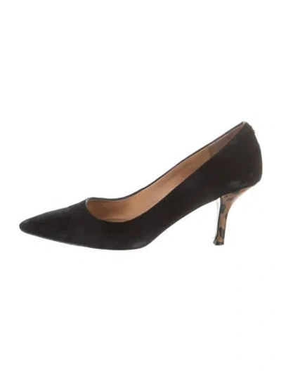 Pre-owned Coach Suede Pumps In Black
