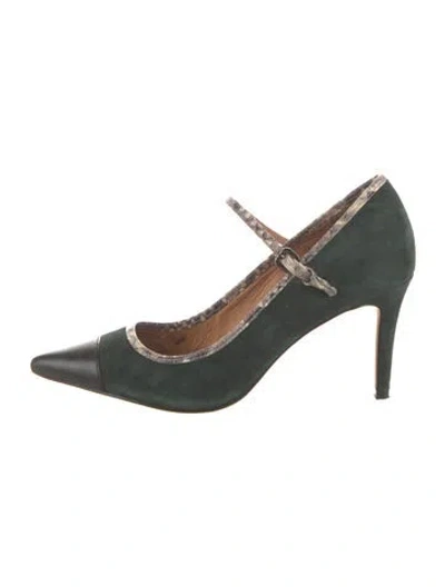 Pre-owned Coach Suede Pumps In Green