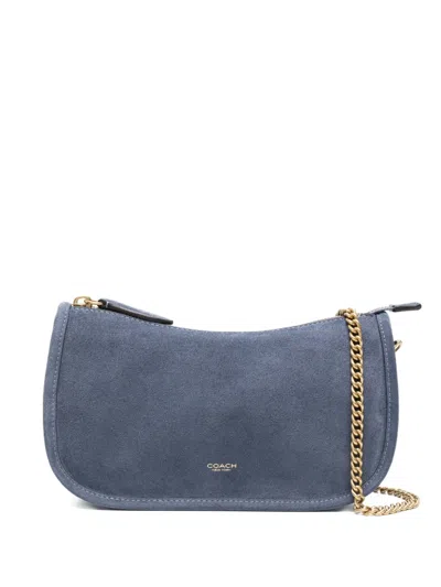 Coach Suede Shoulder Bag In Blue