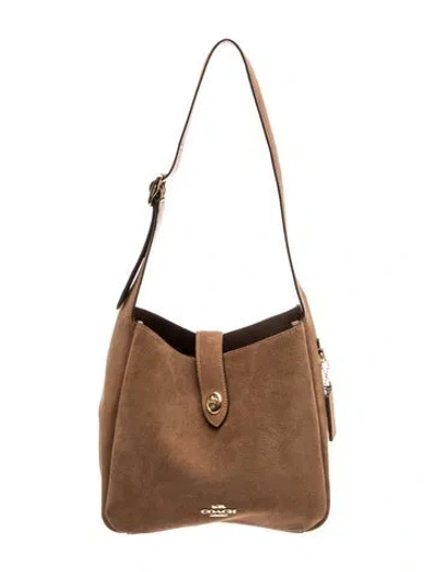 Pre-owned Coach Suede Shoulder Bag In Brown
