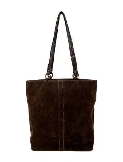 Pre-owned Coach Suede Shoulder Bag In Brown