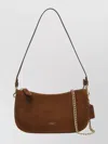 Coach Suede Shoulder Bag Chain Detail In Brown