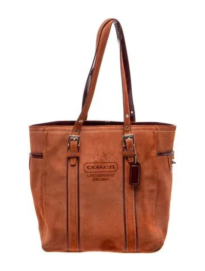 Pre-owned Coach Suede Shoulder Bag In Multi