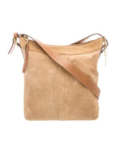 Pre-owned Coach Suede Shoulder Bag In Neutral