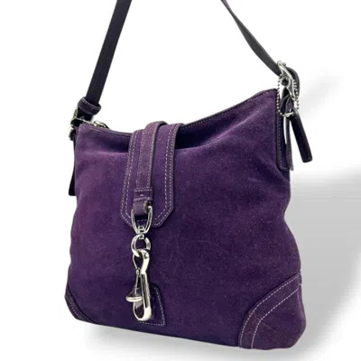 Pre-owned Coach Suede Shoulder Bag () In Purple