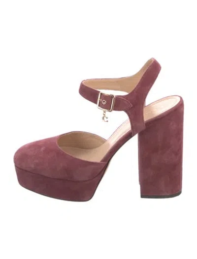 Pre-owned Coach Suede Slingback Pumps In Purple