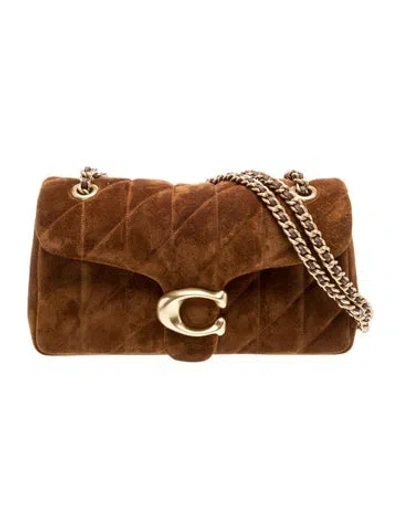 Pre-owned Coach Suede Tabb Shoulder Bag 26 In Brown